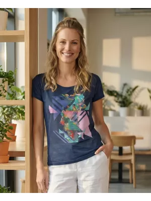 Tricou pentru femei KIXMI INGRID ALBASTRU INCHIS
