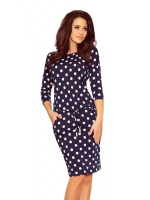 Rochie NUMOCO A13-101 PUNCTE ALBE