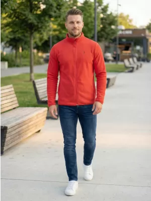 Hanorac pentru bărbați din fleece ALTISPORT DANER MSWP237 ROȘU
