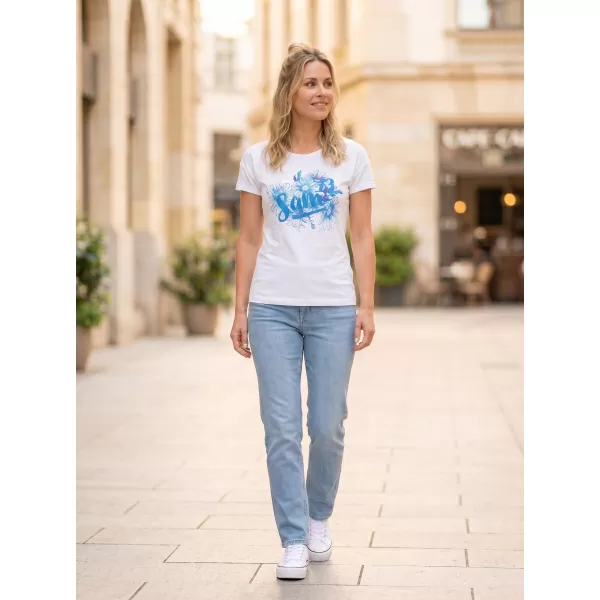  Tricou pentru femei cu mâneci scurte SAM 73 LTSP540 ALB 