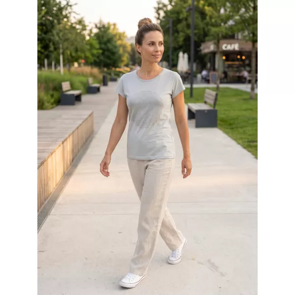  Tricou pentru femei cu mâneci scurte SAM 73 LTSP534 GRI DESCHIS 