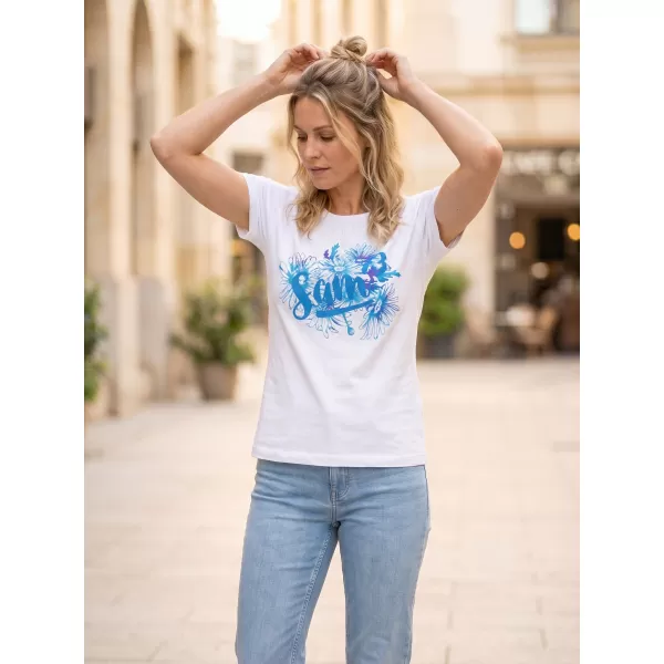  Tricou pentru femei cu mâneci scurte SAM 73 LTSP540 ALB 