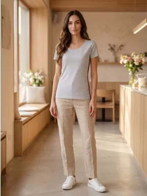 Tricou pentru femei cu mâneci scurte SAM 73 WT 782 GRI DESCHIS