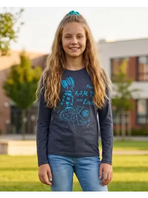 Tricou t -thirt cu mâneci lungi SAM 73 GT 531 ALBASTRU ÎNCHIS