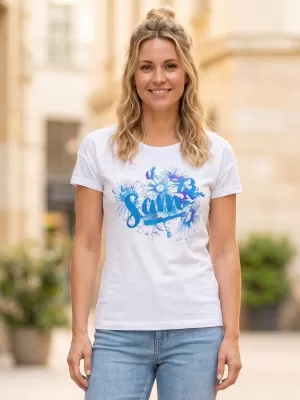 Tricou pentru femei cu mâneci scurte SAM 73 LTSP540 ALB