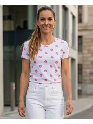 Tricou pentru femei cu mâneci scurte SAM 73 LTSP530 ROZ ÎNCHIS