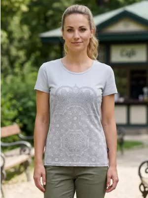 Tricou pentru femei cu mâneci scurte SAM 73 LTSP531 GRI DESCHIS