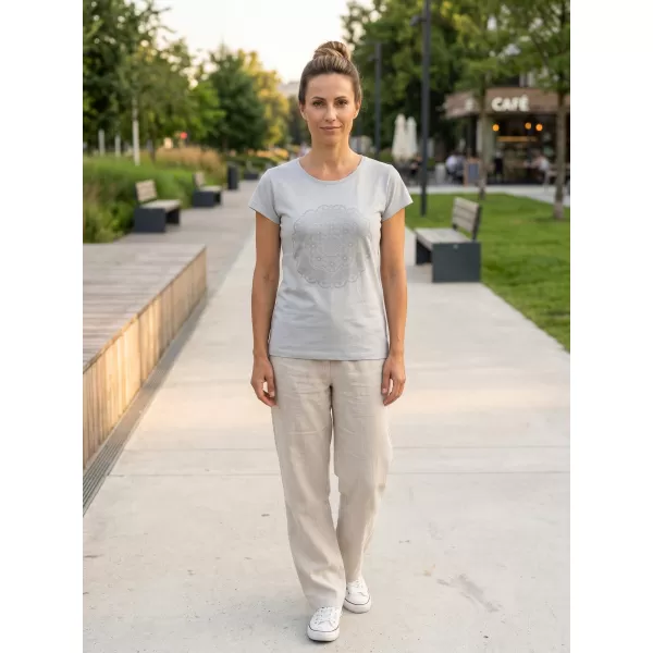  Tricou pentru femei cu mâneci scurte SAM 73 LTSP534 GRI DESCHIS 