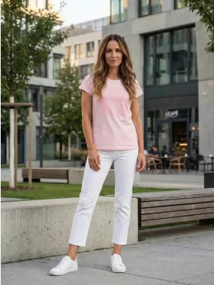 Tricou pentru femei cu mâneci scurte SAM 73 LTSP534 ROZ DESCHIS