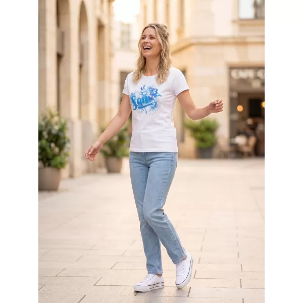  Tricou pentru femei cu mâneci scurte SAM 73 LTSP540 ALB 