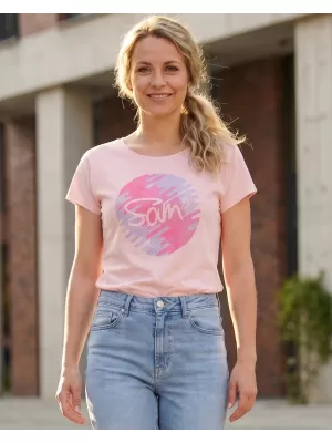 Tricou pentru femei cu mâneci scurte SAM 73 LTSP541 ROZ DESCHIS