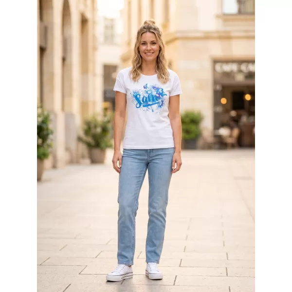  Tricou pentru femei cu mâneci scurte SAM 73 LTSP540 ALB 