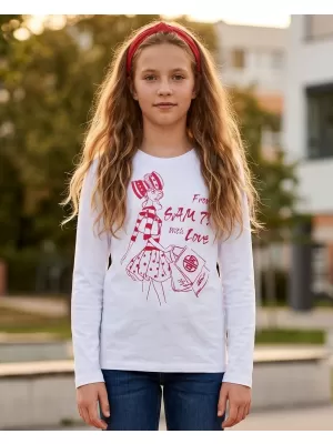 Tricou t -thirt cu mâneci lungi SAM 73 GT 531 ALB