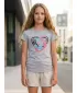 Tricou de fată cu mâneci scurte SAM 73 GT 530 GRI DESCHIS