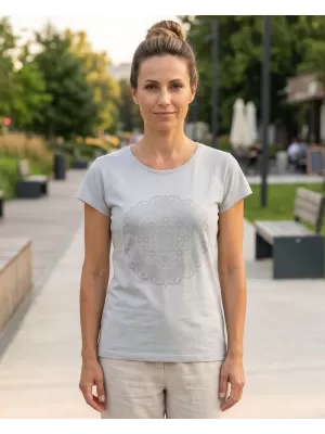 Tricou pentru femei cu mâneci scurte SAM 73 LTSP534 GRI DESCHIS
