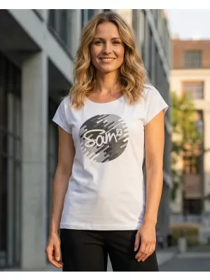 Tricou pentru femei cu mâneci scurte SAM 73 LTSP541 GRI DESCHIS