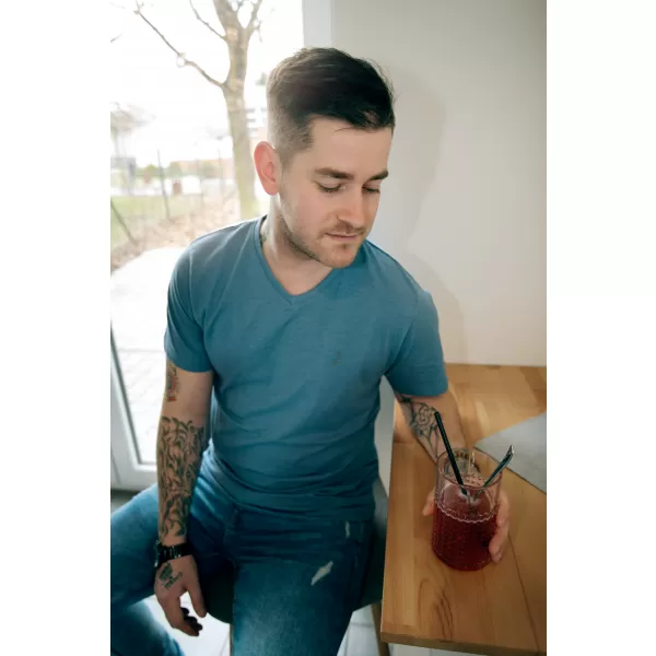  Tricou pentru bărbați ALTISPORT VEDAST MTSR508 ALBASTRU 