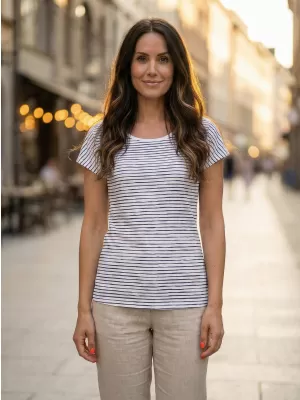 Tricou de damă cu mâneci scurte ALTISPORT GOBNATA LTSR640 ALB