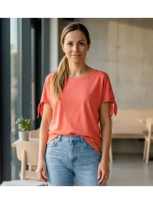 Tricou de damă cu mâneci scurte ALTISPORT NIALA LTSR671 PORTOCALE