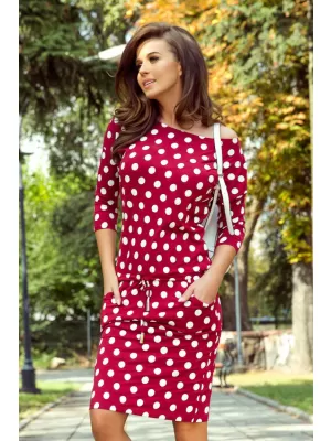 Rochie NUMOCO A13-111 PUNCTE ALBE