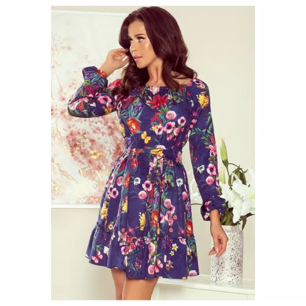  Rochie pentru femei NOMOCO DAISY A265-2 Flori albastre NOMOCO1 