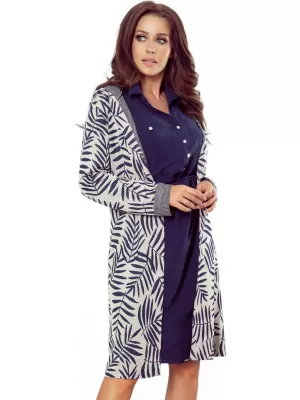 Cardigan pentru doamne NUMOCO A218-3 GRI/ALBASTRU