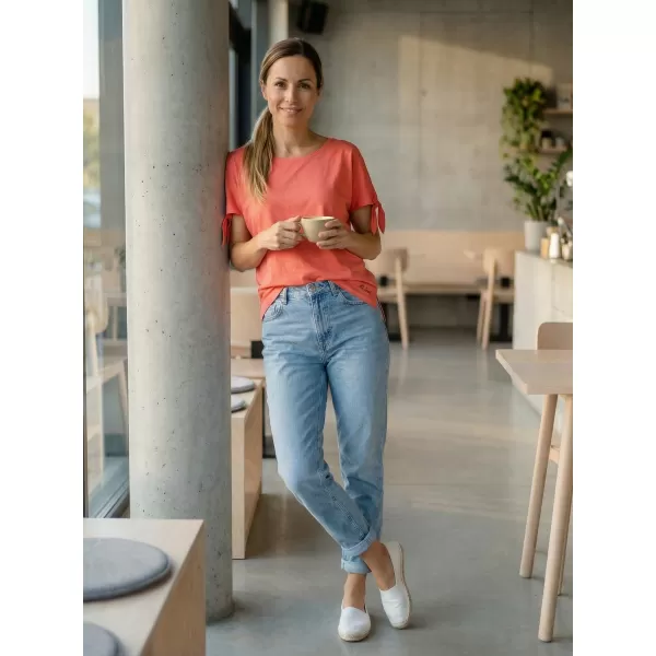  Tricou de damă cu mâneci scurte ALTISPORT NIALA LTSR671 PORTOCALE 