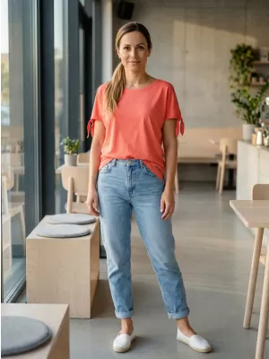 Tricou de damă cu mâneci scurte ALTISPORT NIALA LTSR671 PORTOCALE