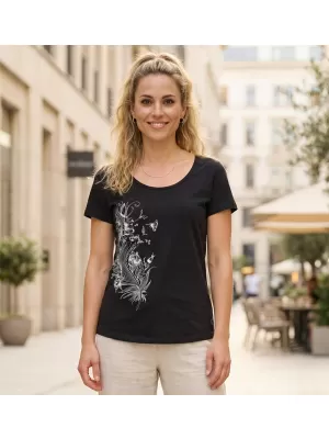 Tricou de damă cu mâneci scurte ALTISPORT NORMA LTSR654 NEGRU
