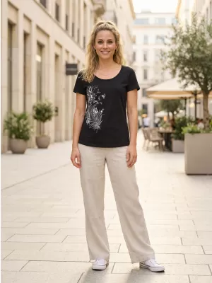 Tricou de damă cu mâneci scurte ALTISPORT NORMA LTSR654 NEGRU