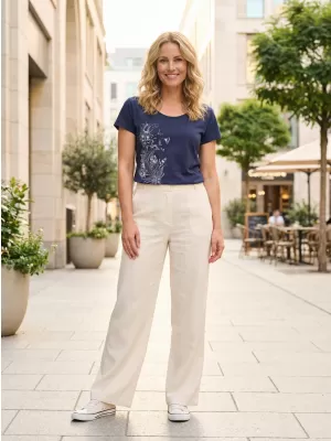 Tricou de damă cu mâneci scurte ALTISPORT NORMA LTSR654 ALBASTRU INCHIS