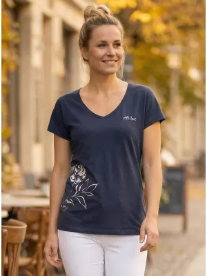 Tricou de damă cu mâneci scurte ALTISPORT CYRA LTSR637 ALBASTRU