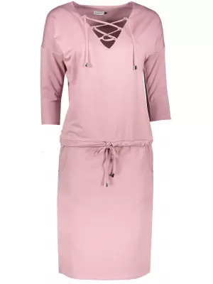 Rochie NUMOCO JANET A230-5 ROZ DESCHIS