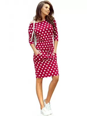 Rochie NUMOCO A13-111 PUNCTE ALBE
