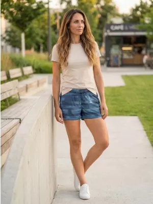 Pantaloni scurți de damă ALTISPORT TANA LPAR431 ALBASTRU