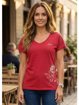 Tricou de damă cu mâneci scurte ALTISPORT CYRA LTSR637 ROȘU