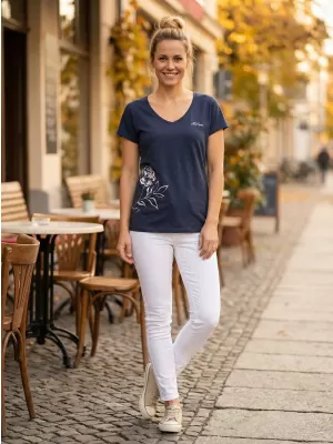 Tricou de damă cu mâneci scurte ALTISPORT CYRA LTSR637 ALBASTRU