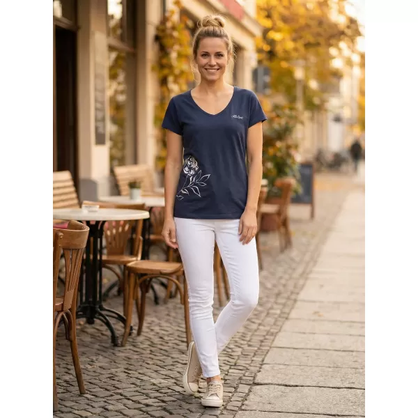 Tricou de damă cu mâneci scurte ALTISPORT CYRA LTSR637 ALBASTRU 