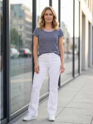 Tricou pentru femei cu mâneci scurte SAM 73 ALESIA LTSR627 ALBASTRU ÎNCHIS