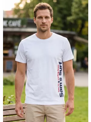 Tricou pentru bărbați cu mâneci scurte SAM 73 MT 766 ALB