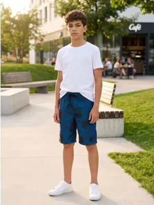 Pantaloni scurți de băieți SAM 73 ERASYLO KPAR189 ALBASTRU ÎNCHIS