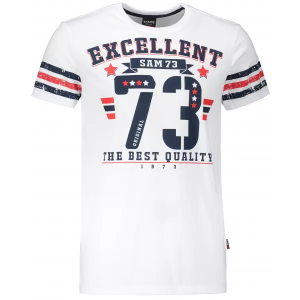  Tricou pentru bărbați cu mâneci scurte SAM 73 MT 762 ALB 