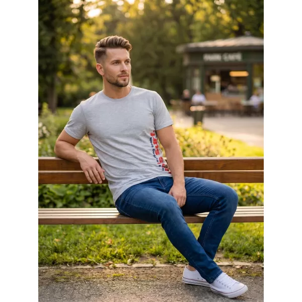  Tricou pentru bărbați cu mâneci scurte SAM 73 MT 766 GRI DESCHIS 