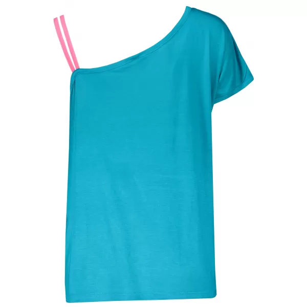  Tricou de damă cu mâneci scurte KIXMI JESSA ALBASTRU VERDE 