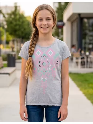 Tricou de fată cu mâneci scurte SAM 73 GT 535 GRI DESCHIS