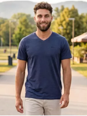 Tricou pentru bărbați cu mâneci scurte SAM 73 LADIUS MTSR524 ALBASTRU ÎNCHIS