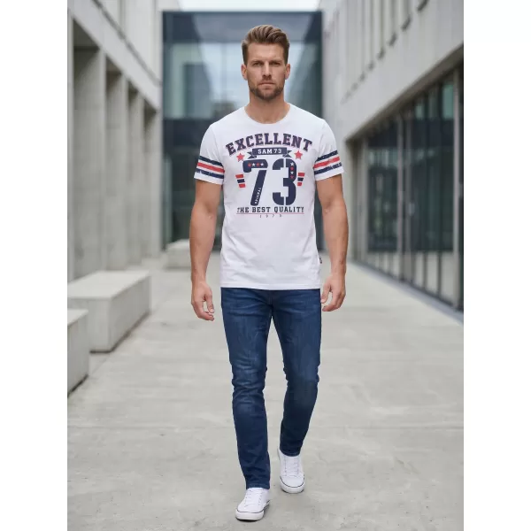  Tricou pentru bărbați cu mâneci scurte SAM 73 MT 762 ALB 
