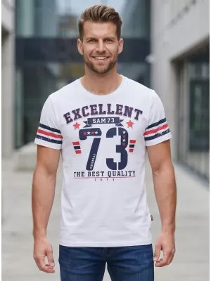 Tricou pentru bărbați cu mâneci scurte SAM 73 MT 762 ALB