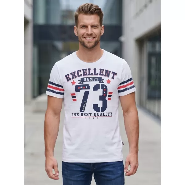  Tricou pentru bărbați cu mâneci scurte SAM 73 MT 762 ALB 