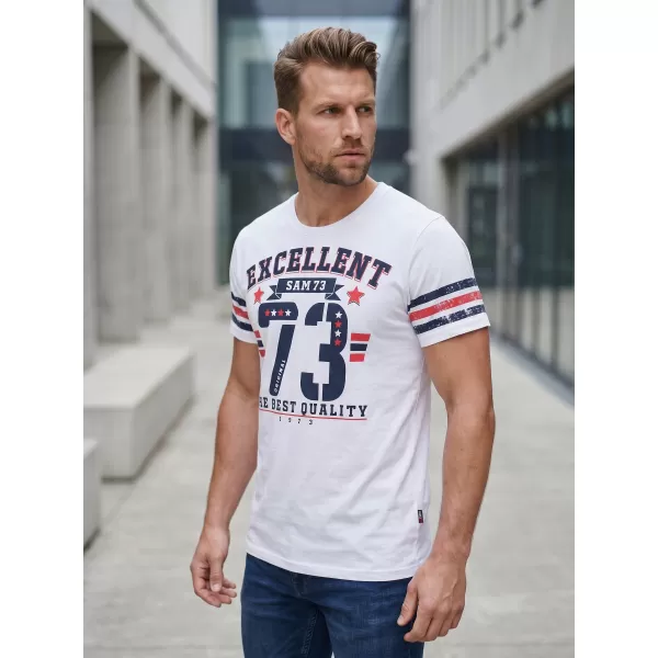  Tricou pentru bărbați cu mâneci scurte SAM 73 MT 762 ALB 